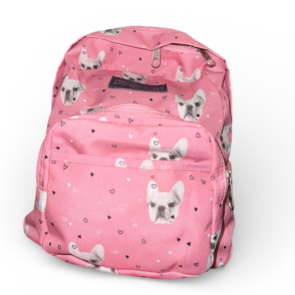JanSport Pink Backpack with Dog Pattern - Picture 4 of 10